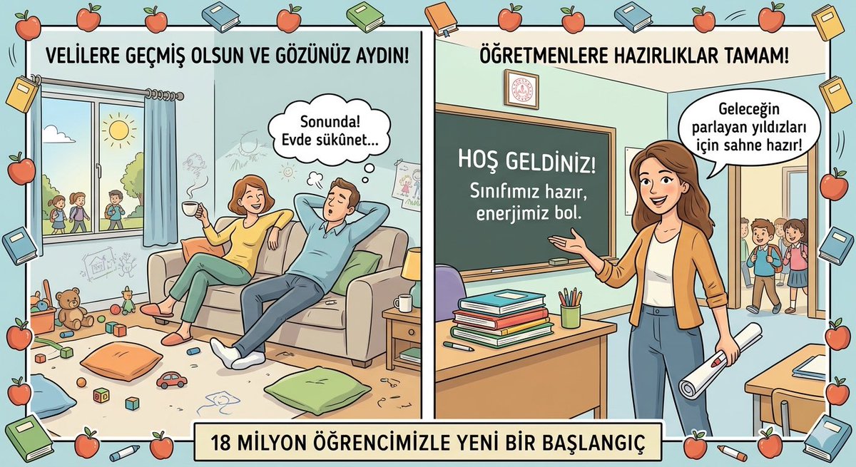 18 milyon öğrenci yarın okula gidecek!
Anne Babalar sevinçli 😇😊😉😅
#öğrenci #öğretmen #veli #eğitim
#okullar
#dersbaşı