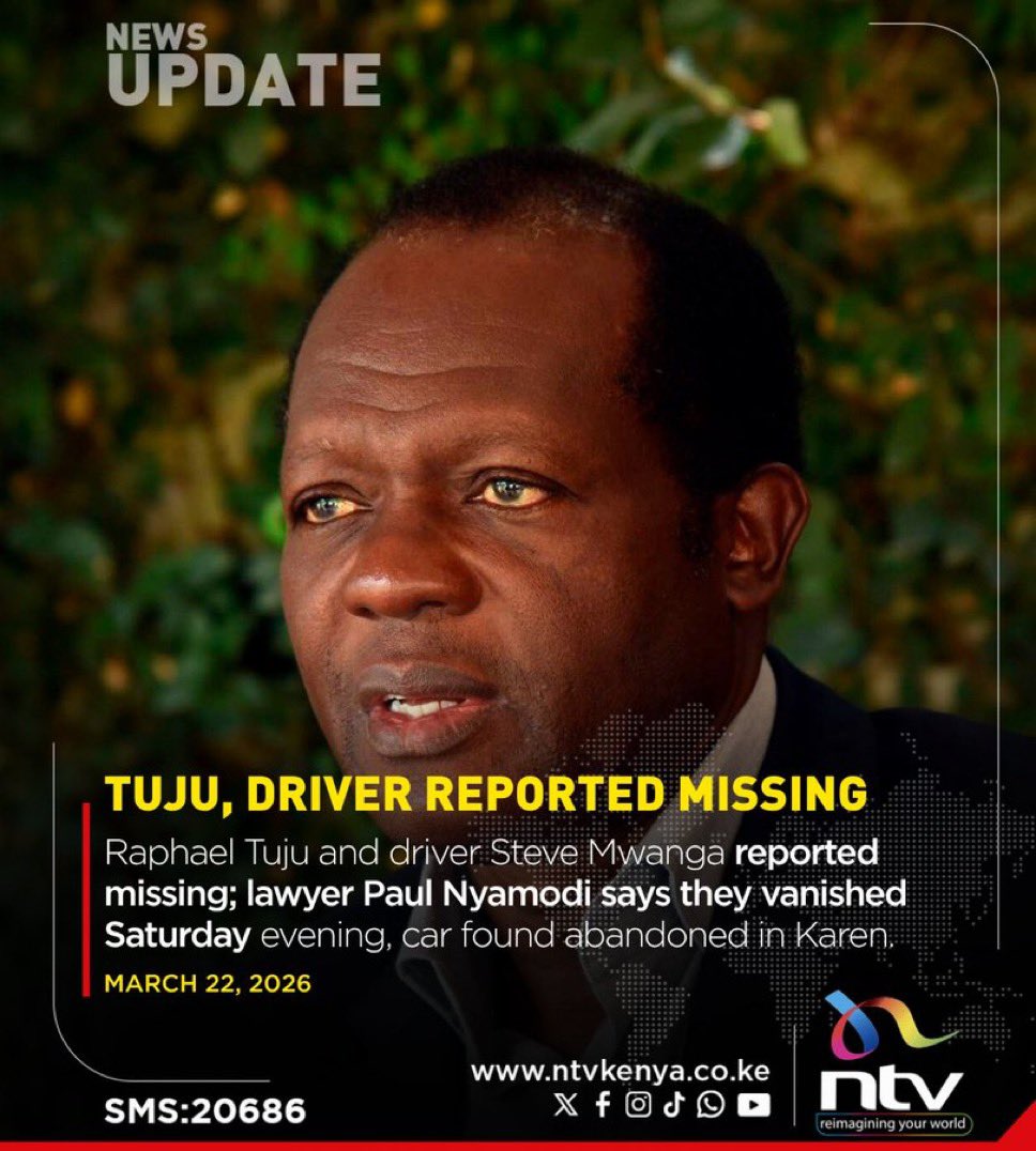 Ruto’s regime must produce Hon. Raphael Tuju and his driver without any delay. 

These abductions and human rights violations must end. 

This is why we must register to vote and hold this regime accountable by sending them to Kamiti. #TukoKadi