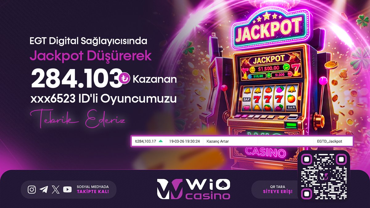 WioSocialTeam's tweet photo. ⚡️ 𝐄𝐆𝐓 𝐃𝐈̇𝐆𝐈̇𝐓𝐀𝐋 𝗦𝗮𝗴̆𝗹𝗮𝘆ı𝗰ı𝘀ı𝗻𝗱𝗮 𝗝𝗮𝗰𝗸𝗽𝗼𝘁 𝗗𝘂̈𝘀̧𝘂̈𝗿𝗲𝗿𝗲𝗸 ⚡️ 

🧻 𝟐𝟖𝟒.𝟏𝟎𝟑 𝗧𝗟 𝗞𝗮𝘇𝗮𝗻𝗮𝗻 𝘅𝘅𝘅𝟔𝟓𝟐𝟑 𝗜𝗗'𝗹𝗶 𝗢𝘆𝘂𝗻𝗰𝘂𝗺𝘂𝘇𝘂 𝗧𝗲𝗯𝗿𝗶𝗸 𝗘𝗱𝗲𝗿𝗶𝘇 🧻 https://t.co/KOeAGPqeug