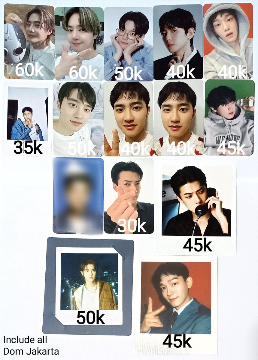 Sayminlinieee's tweet photo. Wts want to sell aab sehun suho baekhyun d.o. doh kyungsoo chen chanyeol karina winter ningning giselle

EXO
Part 1 https://t.co/K2ZGIMH4y3
Part 2 https://t.co/MeMho4bdmV

AESPA 
Part 1 https://t.co/o1yQTYCdEi
Part 2 https://t.co/5KEmM3fTko

🚚 Jakarta

t. Photocard PC album TC https://t.co/3D5ov8QC2x