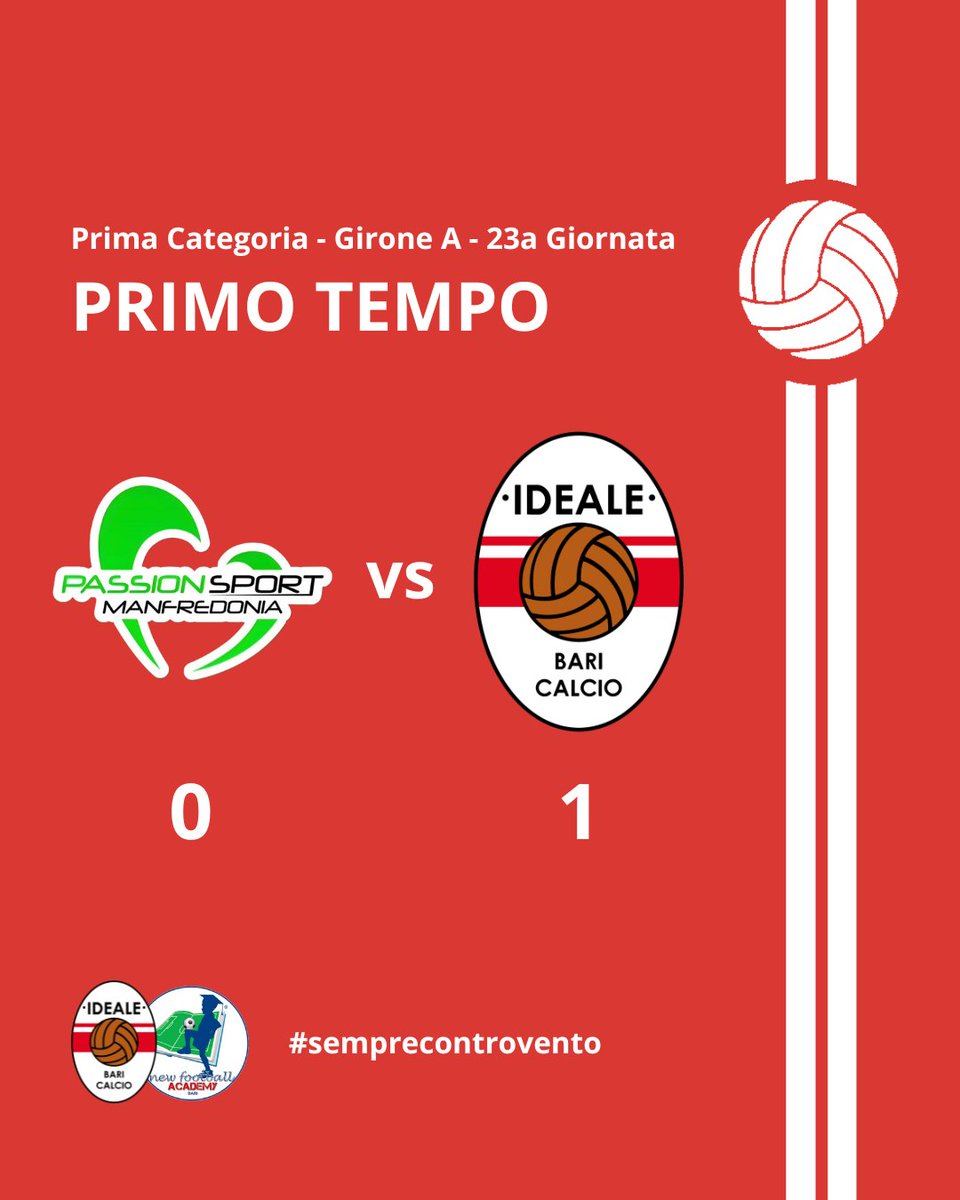 Ideale in vantaggio all'intervallo. 💪

#semprecontrovento #idealebari #stagione2526 ⚪🔴