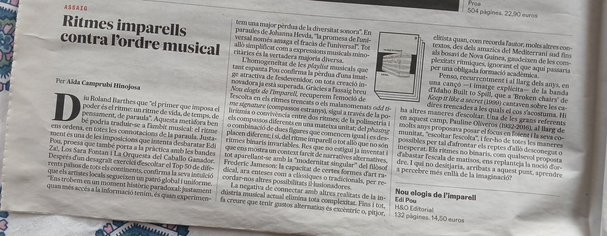 HO_Editorial's tweet photo. #NouElogisDeLImparell
#EdiPou https://t.co/P1Mt6aZkKp