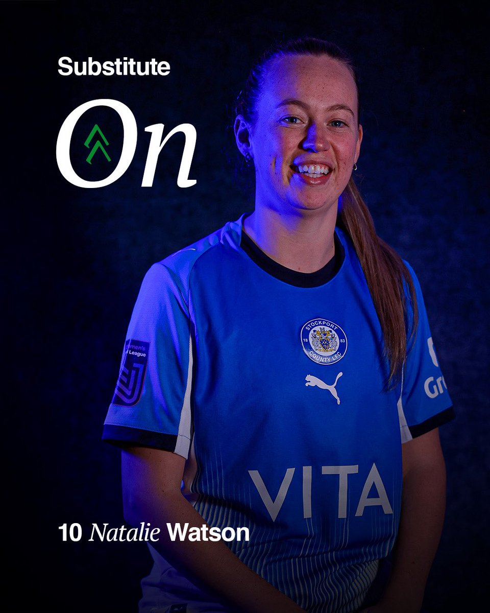 SCLadiesFC's tweet image. First substitution for County Ladies 🔃

🔵1-0🔴 [58’]

#StockportCounty #uth