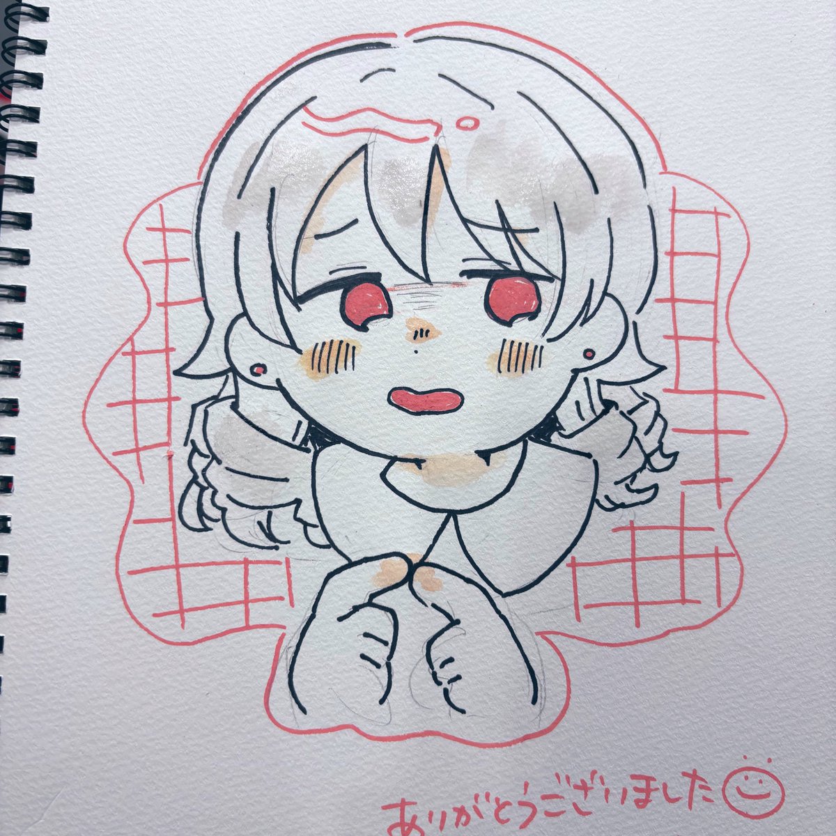 本日のシンステにてスケブで森久保乃々ちゃん描きました