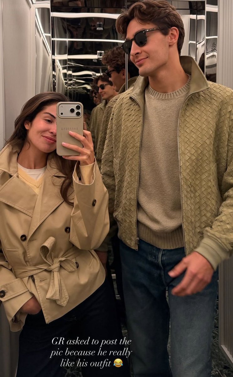 george asked carmen to post the mirror selfie because he love his outfit 😭 oh my god this man...