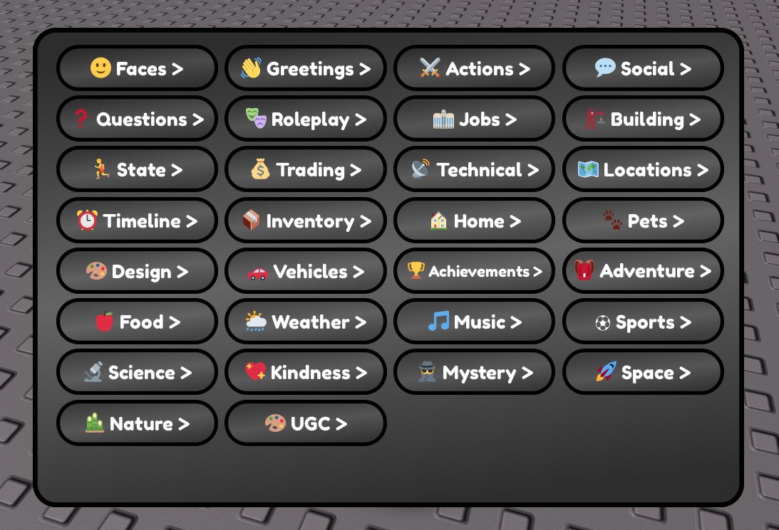 Introducing my brand new safe chat system for any roblox game!

Creator Store:
create.roblox.com/store/asset/13…

Forum Post:
devforum.roblox.com/t/new-safe-cha…

Demo Place:
roblox.com/games/97816205…

#robloxplayer #robloxdev #Developers #RobloxDevelopers