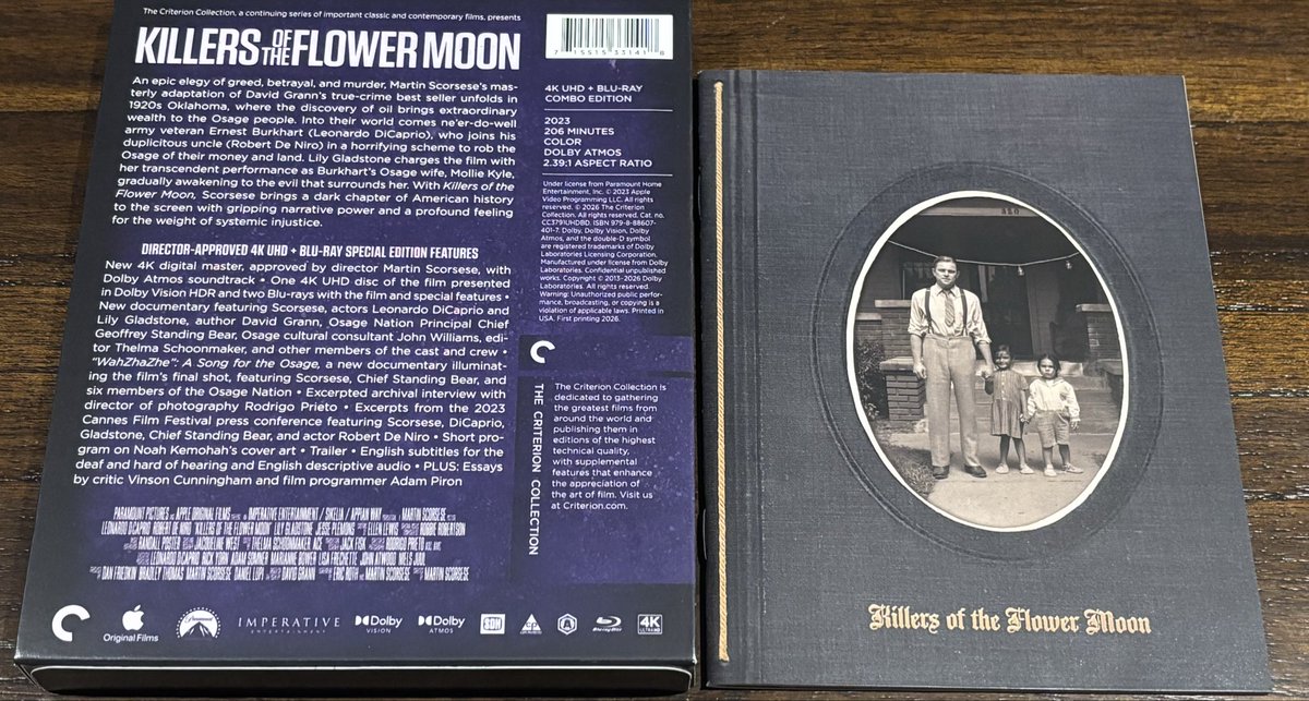 QuintsVessel's tweet image. Glad to have this disc enter the collection as I didn’t think it would get a physical release. Martin Scorsese’s Killers of the Flower Moon (2023) will soon be another classic from the director. An epic, tragic tale that everyone should see. #FilmTwitter #PhysicalMedia💿