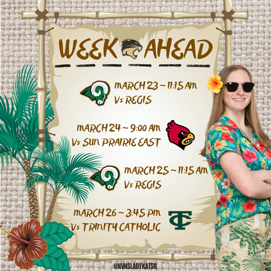 NVHSLadyKatSB's tweet photo. Varsity officially kicks off their season in sunny Florida all week!! 💛🖤☀️ https://t.co/BunzHLhv32