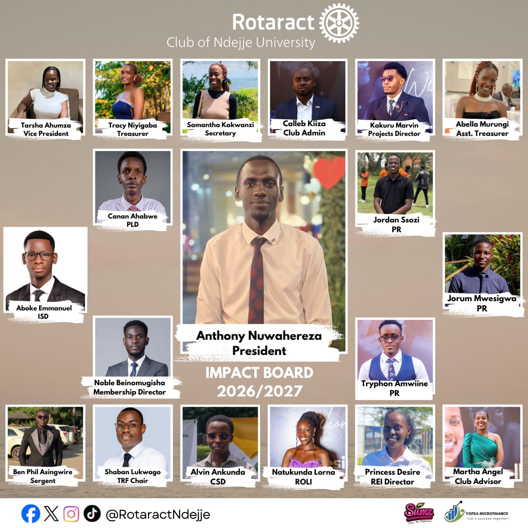 Please receive the Impact Board 2026/2027
#RotaractNdejje
#Unite4Good9213