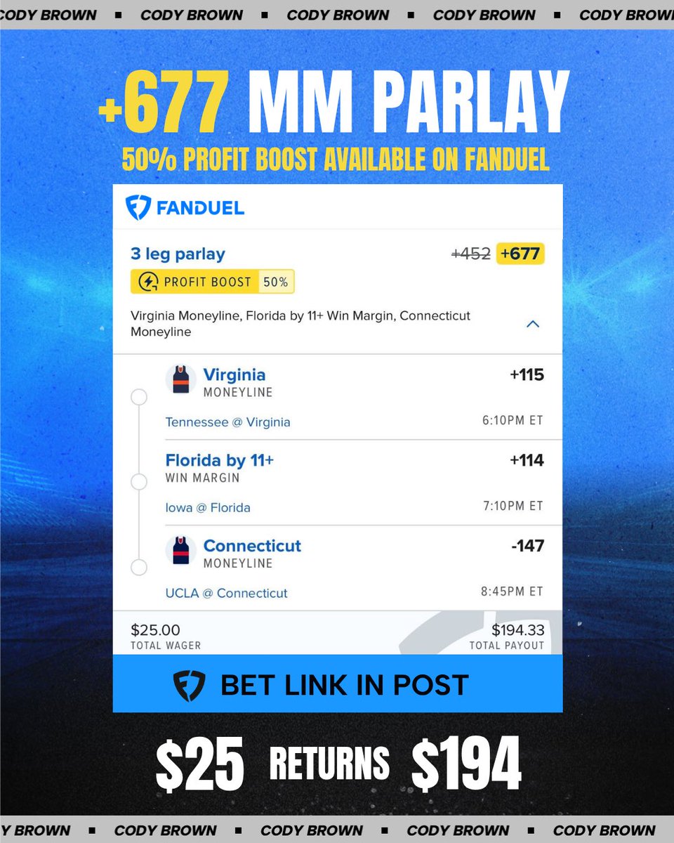 Cody Brown Bets tweet media