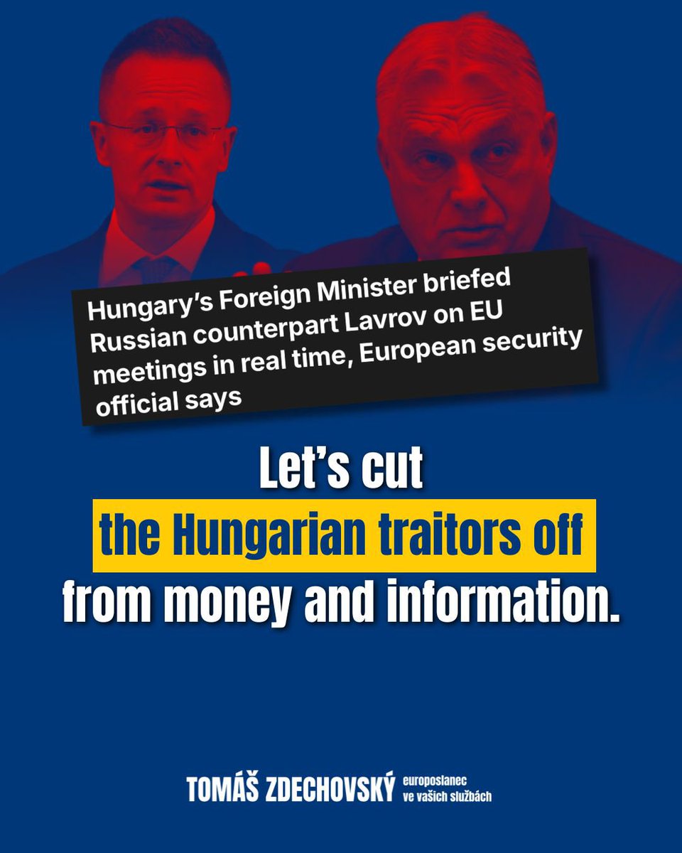 Péter Szijjártó, Hungary’s FM, is acting as a Kremlin informant straight out of Brussels?

Leaking information to the enemy in wartime is the ultimate betrayal. That’s how we should treat these Hungarian traitors. And it starts by cutting them off from money and intelligence.