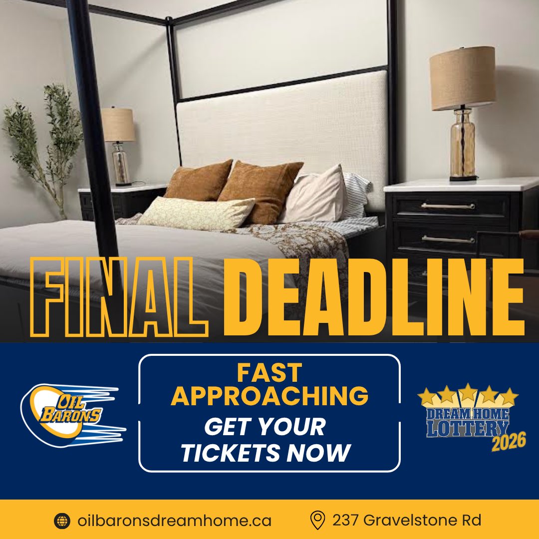 ⏳ Time is running out!

The Oil Barons Dream Home deadline is fast approaching — don’t wait until it’s too late.

This is your chance to turn ONE ticket into a life changing win.

👉 oilbaronsdreamhome.ca