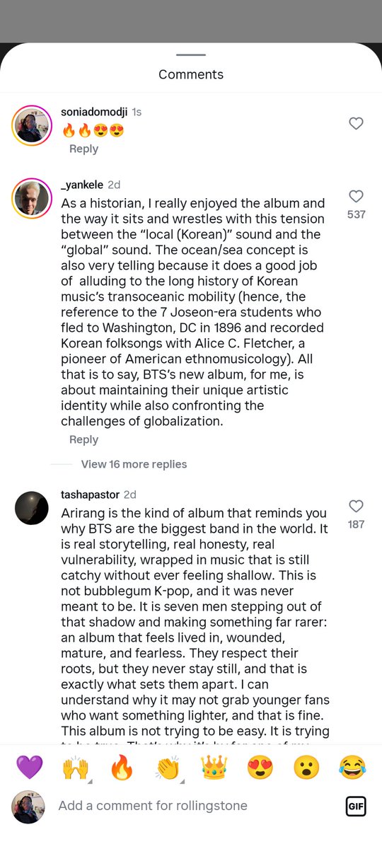 I found this comment under Rolling Stone's reviews post.