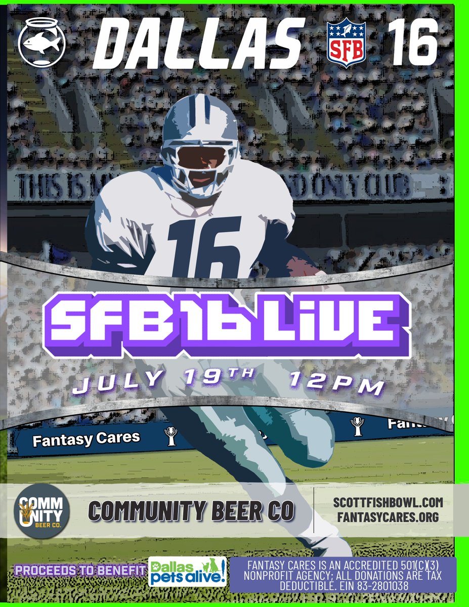 FantasyCaresOrg's tweet photo. dallas july 19

https://t.co/c7dvuxndtB https://t.co/YdICYw0pdE