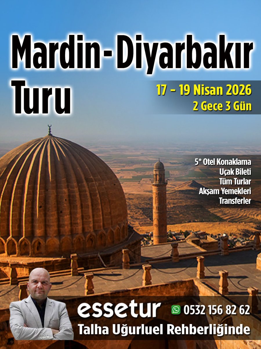 essetur's tweet photo. Nisan ve Mayıs aylarında @Talhaugurluel rehberliğinde Yurt İçi ve Yurt Dışı kültür turlarımız.

Nisan ayı Mısır &amp; Mardin - Diyarbakır
Mayıs ayı Bosna - Özbekistan
 
Bilgi ve Rezervasyon 👉 05321568262 
Detaylar https://t.co/FFVK6n942t https://t.co/cgO9KdczBZ