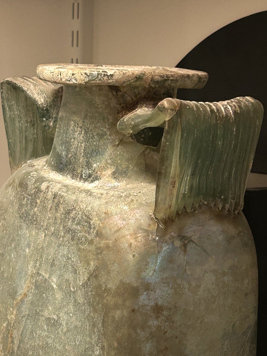 silkendalliance's tweet image. A #glass jar (1st or 2nd century A.D.) used as a funerary urn and containing cremated human remains.  #Gozo Museum of Archaeology #Malta #Roman My photos