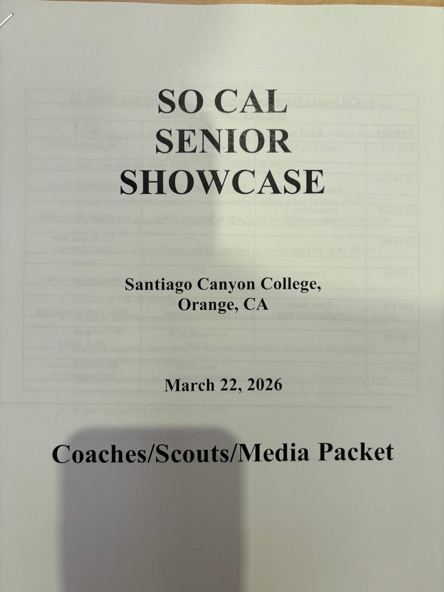 So Cal Senior Showcase at Santiago Canyon College