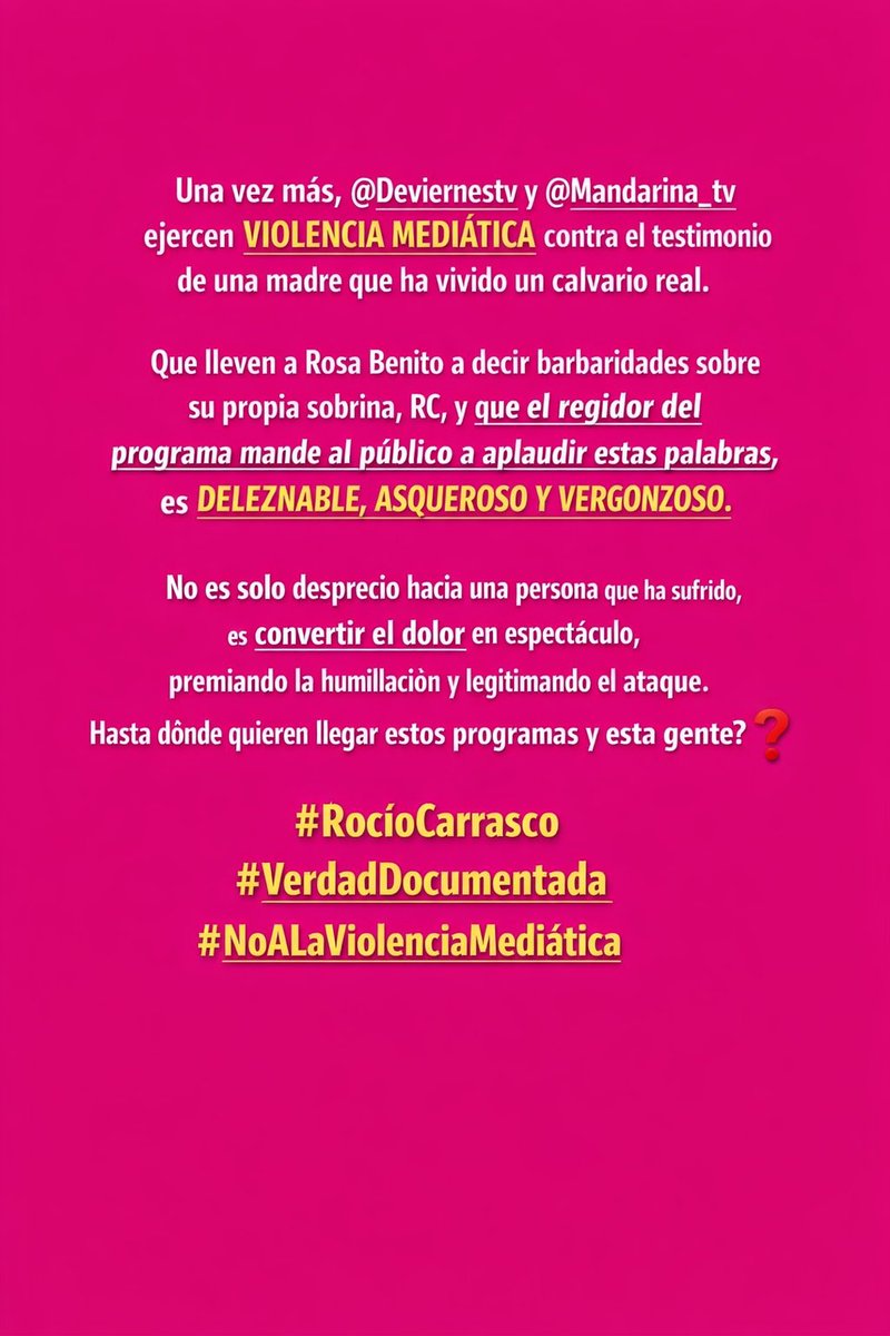 Este programa me produce asco . los periodistas y presentadores igual , no entiendo bien el x qué lo hacéis , si es x audiencias , estrategias e intereses... ojalá os pase a todos factura . Esto no se debería permitir...