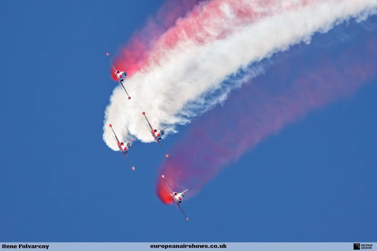 EuroAirshow's tweet image. Turkish Stars back over Ostrava 🇹🇷✈️

The Turkish Air Force’s national aerobatic team returned to NATO Days in Ostrava &amp;amp; Czech Air Force Days 2025 for the first time since 2013, flying six Canadair NF-5 jets in one of the weekend’s standout fast-jet displays.