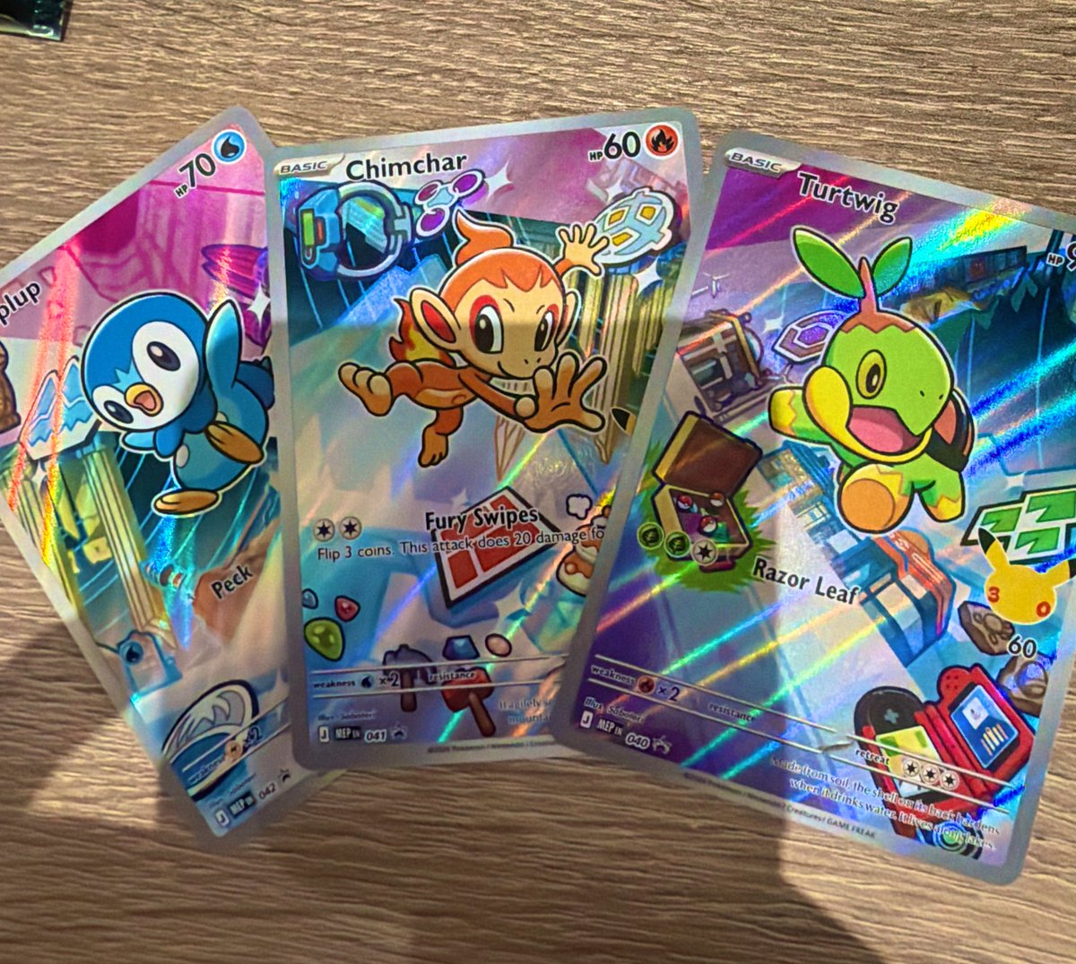 Chat how’d I do? 💀 

#PokemonTCG 
#Chimchar #Turtwig #Piplup