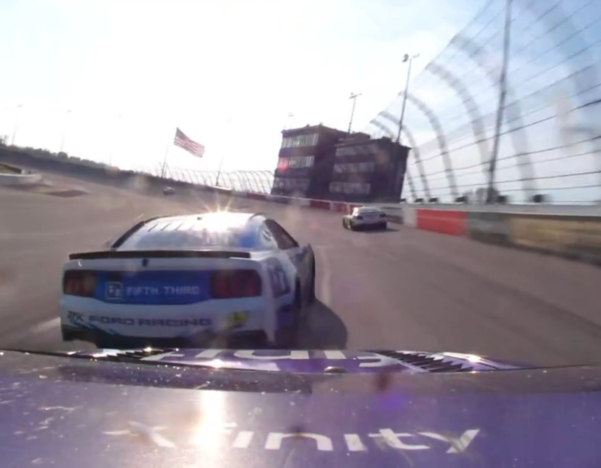 STaranto92's tweet image. Chris Buescher in the wall. Tyler Reddick ran smack into the back of him entering Turn 3 just after Brad Keselowski passed him for the lead.

"I didn't see a hand. I don't know if he was waving."