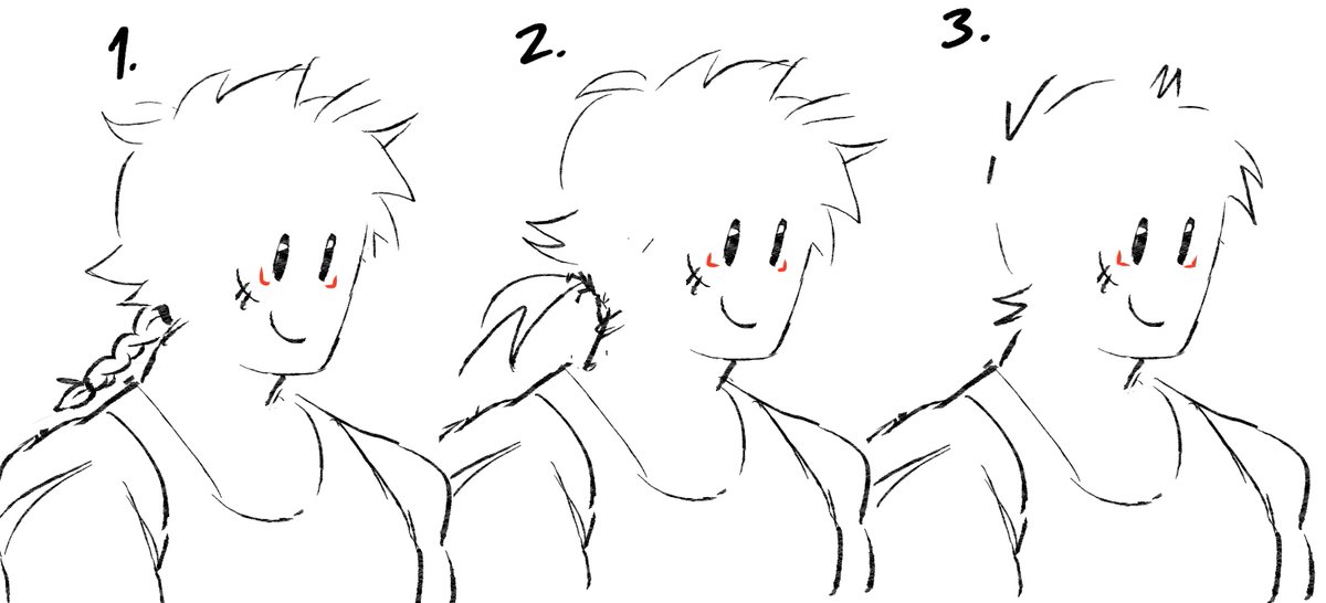 savoryhero's tweet photo. sword phighting hair concepts https://t.co/J6OZL18nnK