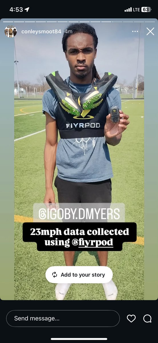 DarryusM's tweet photo. Pleased to share a new performance milestone: I clocked 23.02 mph over 50 meters. Excited to continue pushing my limits and refining. @ConleySmoot @WSURaiders @GC_MapleLeafs @Carolinautfxc @TiffinXCTF https://t.co/L8jld3XJ4v