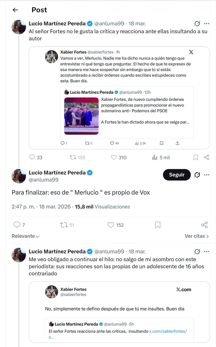 Hatshepsut3110's tweet photo. La actitud de Xabier Fortes es tan deplorable que hasta el historiador y profesor, Lucio Martínez Pereda, que cualquiera que lo lea sabe perfectamente que no milita en Podemos, no da crédito 👇 https://t.co/xddtKXMYIb