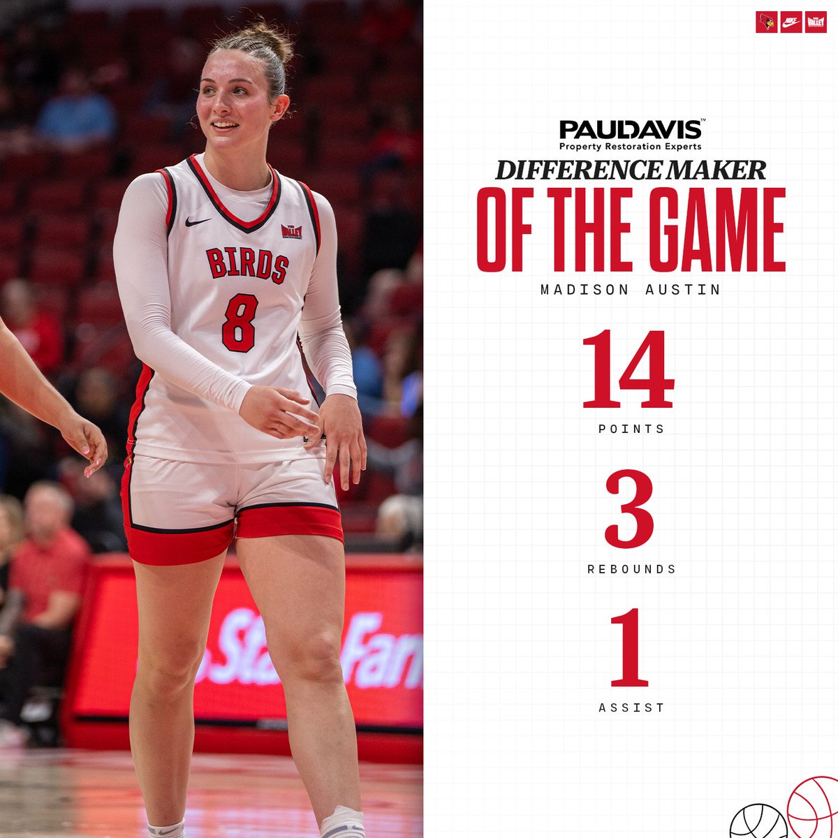 RedbirdWBB's tweet photo. Tied her season-high scoring🔥 https://t.co/CaXaiPaHVC