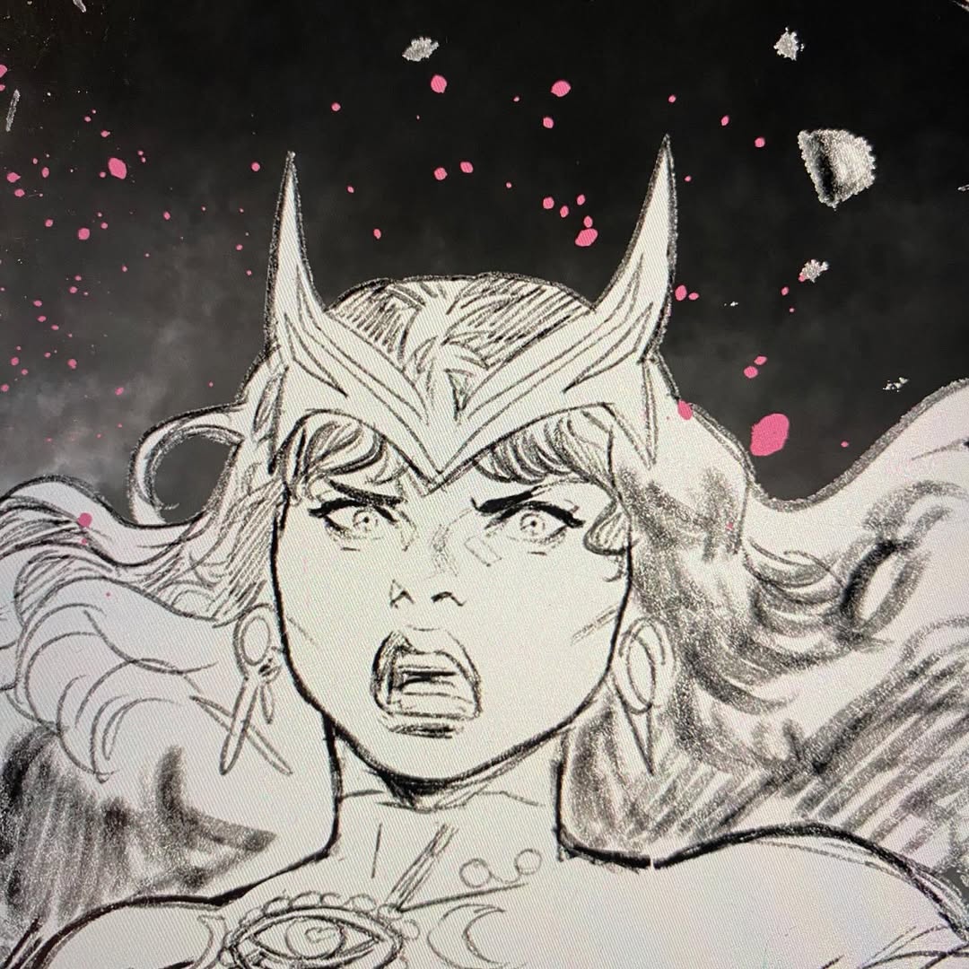 616wandaarchive's tweet photo. Wanda Maximoff sketch by Francesco Mortarino on his Instagram. 

He will draw the Supreme Sorcerer 7th issue according to the June solicitations. https://t.co/9i318oa3KL