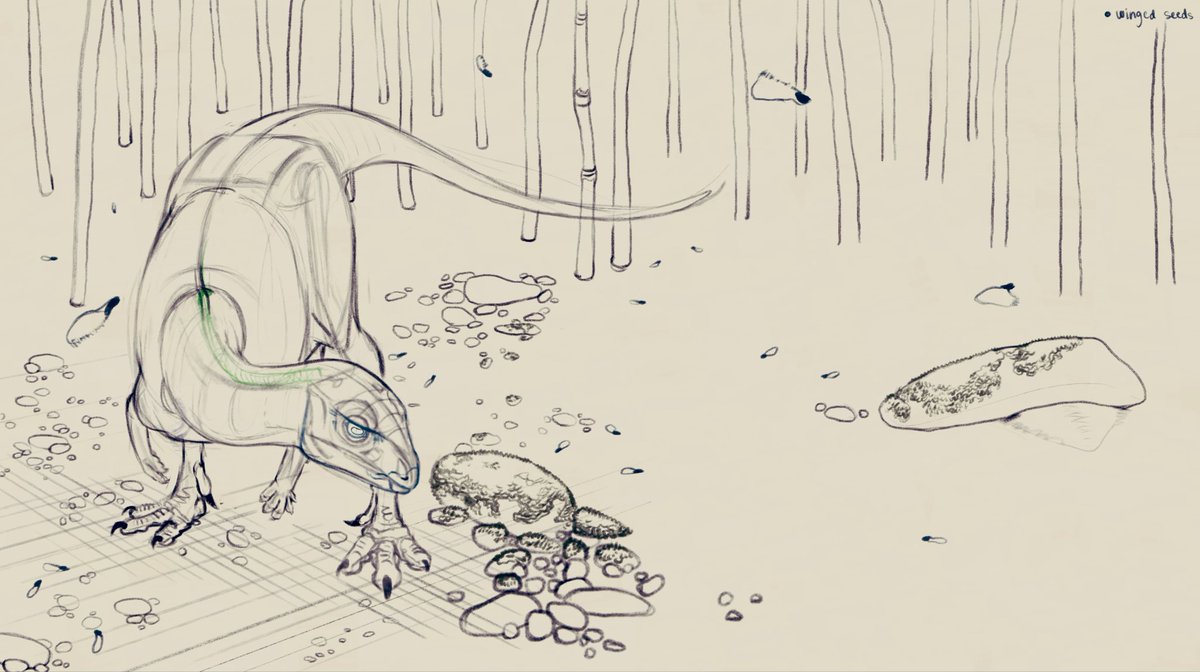 Working on a second Kulindadromeus piece to be (hopefully) finished by the end of today… wish me luck 🙏