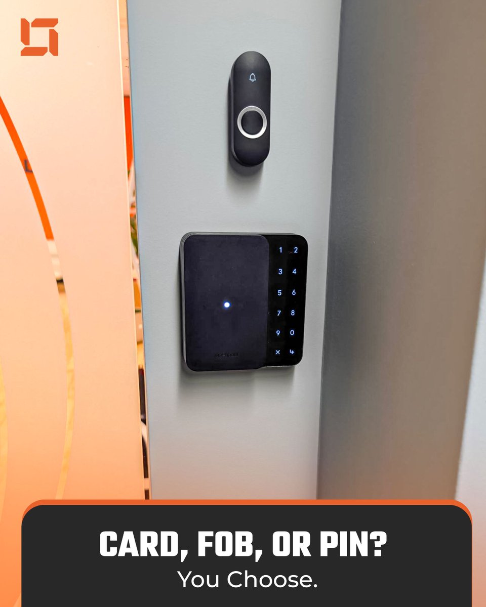 Vertex_Security's tweet photo. Why limit your access options? 📲💳 Check out the sleek Openpath reader! Use a fob, smartphone, or PIN code—one device, multiple secure entries. Perfect for modern offices! Upgrade to cloud access! ☁️🔓 #VertexSecurity #Openpath #KeylessEntry #SmartOffice #TechFlexibility https://t.co/q4CJoAGRsn