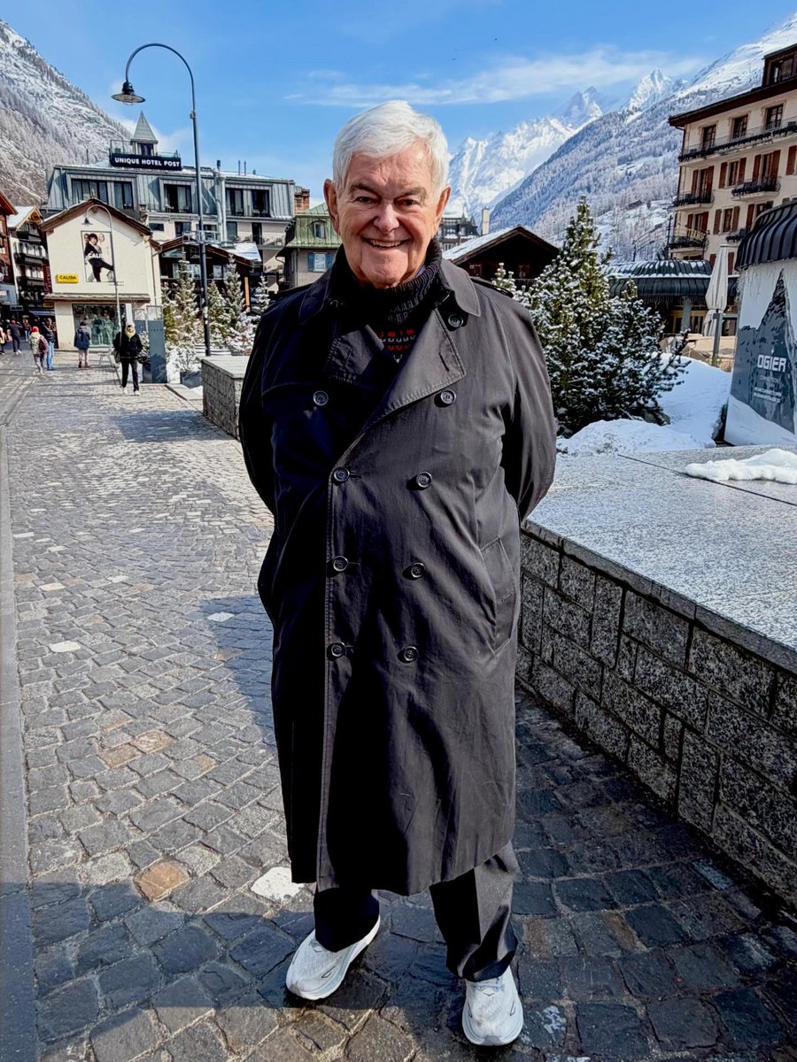 CallyGingrich's tweet photo. .@newtgingrich and I finally saw the Matterhorn in Zermatt — an iconic symbol of Switzerland’s beauty! 🇨🇭 https://t.co/YWf2MciK4m