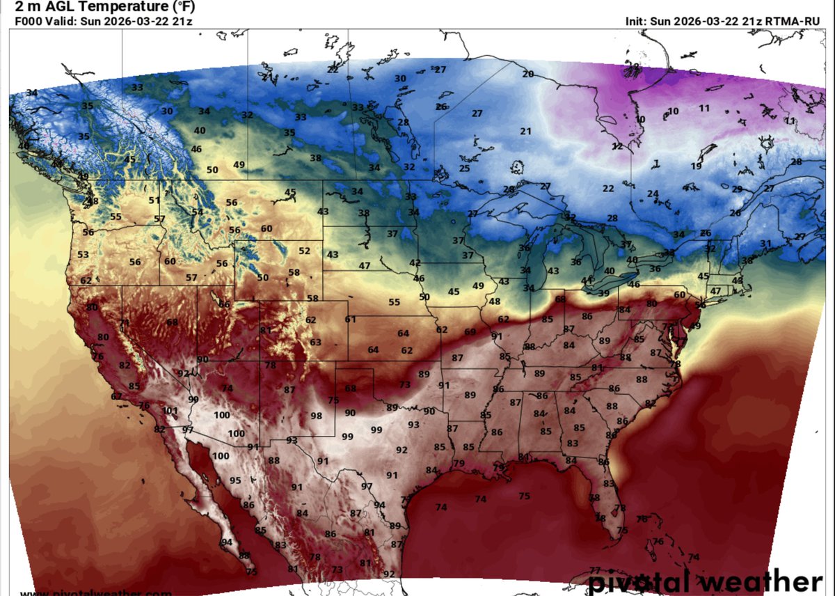 VermonsterWx's tweet image. If this isn't direct evidence of global warming, I don't know what is! This unprecedented March heat dome is evidence of a dire #ClimateEmergency and we need to find a way to get this excess carbon dioxide out of the atmosphere immediately. The panic is really getting to me!