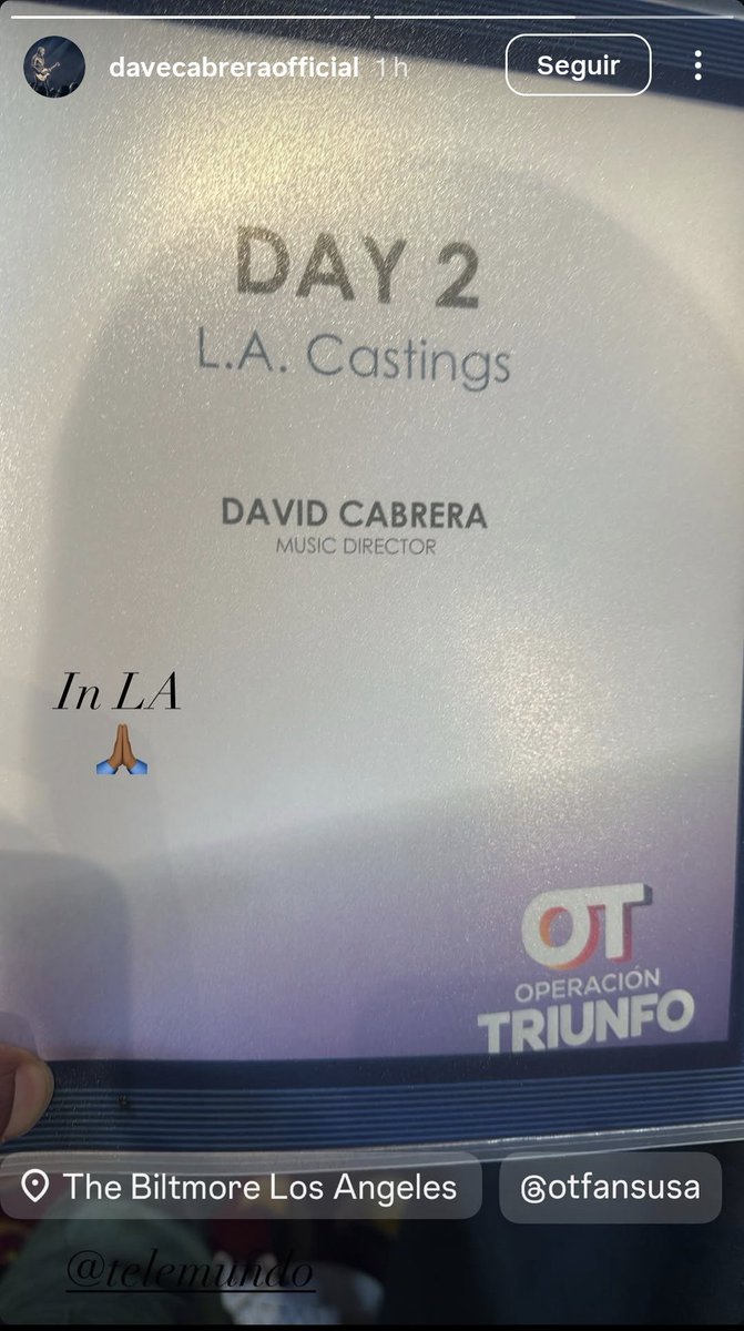 balbinchik's tweet photo. 🔴 David Cabrera ha subido un story donde figura como Director Musical en Los Castings de Operación Triunfo Estados Unidos.

🏆 Grammy Award winning.
🎼 Director musical, productor y productor ejecutivo de TV
👉🏻 Ha trabajado con artistas como Ricky Martin o Christina Aguilera https://t.co/5fvey1EsSU