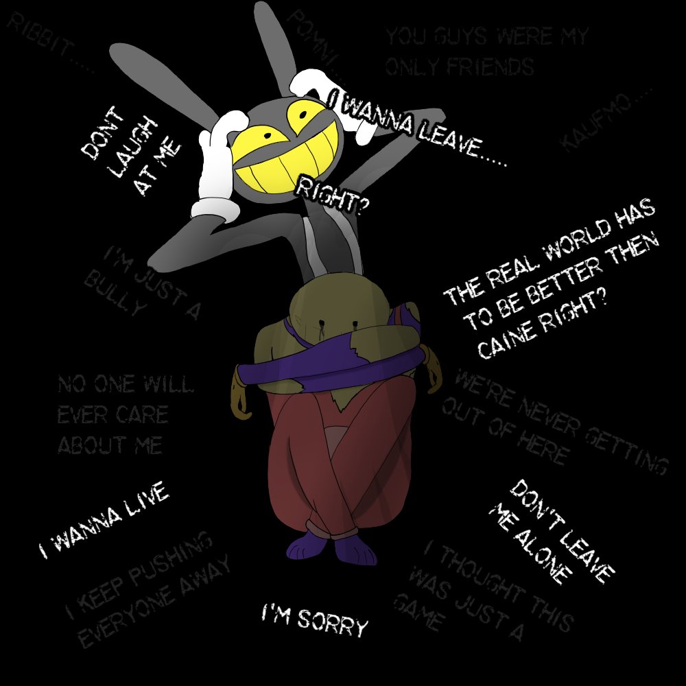 CrantheSkullMan's tweet photo. After watching episode 8, this image wouldn't leave my head. So here it is. How i imagine jax was mentally in this moment. 
#tadc https://t.co/Dz6J2abDZR