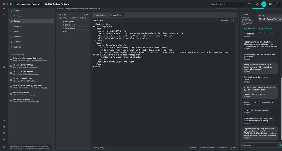 hackSultan's tweet photo. Ladies and gentlemen.   I did it. 
A Netlify code editor that collects a prompt, builds it, and deploys directly to @Netlify  in one click and returns the final live URL to you. 

A short PROMPT to PRODUCTION code editor available right now. 
You practically will not need to open any other app when building and deploying again. 
Alright. V2 next.