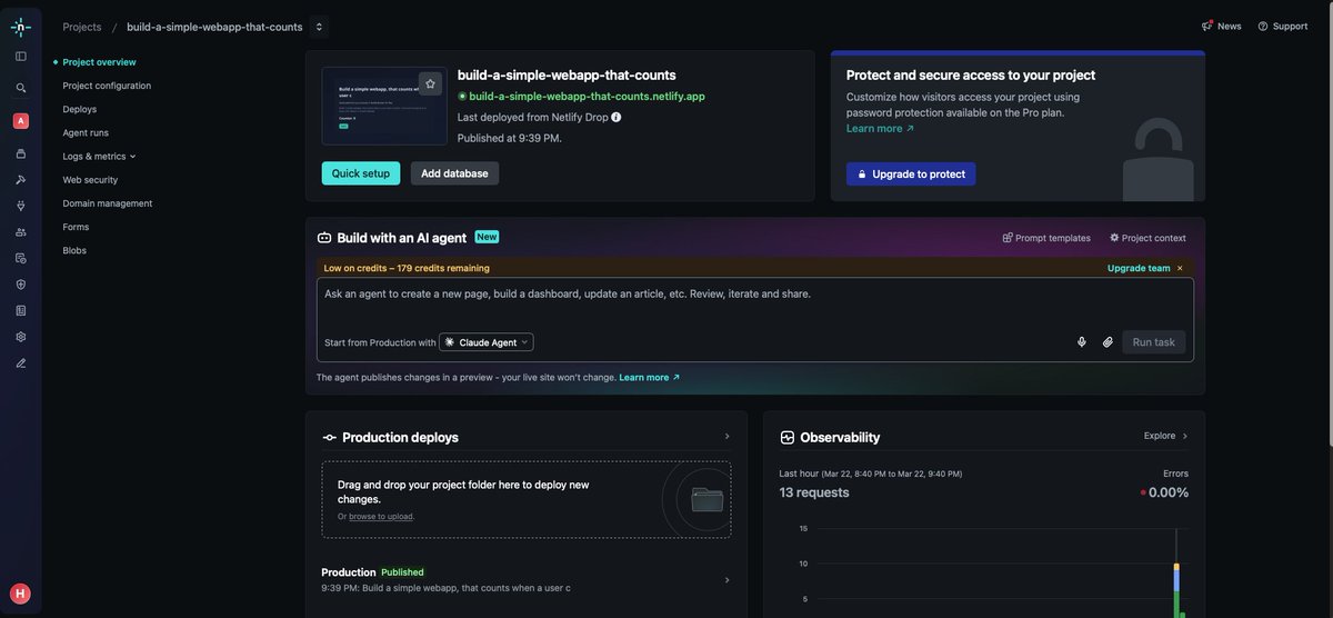hackSultan's tweet photo. Ladies and gentlemen.   I did it. 
A Netlify code editor that collects a prompt, builds it, and deploys directly to @Netlify  in one click and returns the final live URL to you. 

A short PROMPT to PRODUCTION code editor available right now. 
You practically will not need to open any other app when building and deploying again. 
Alright. V2 next.