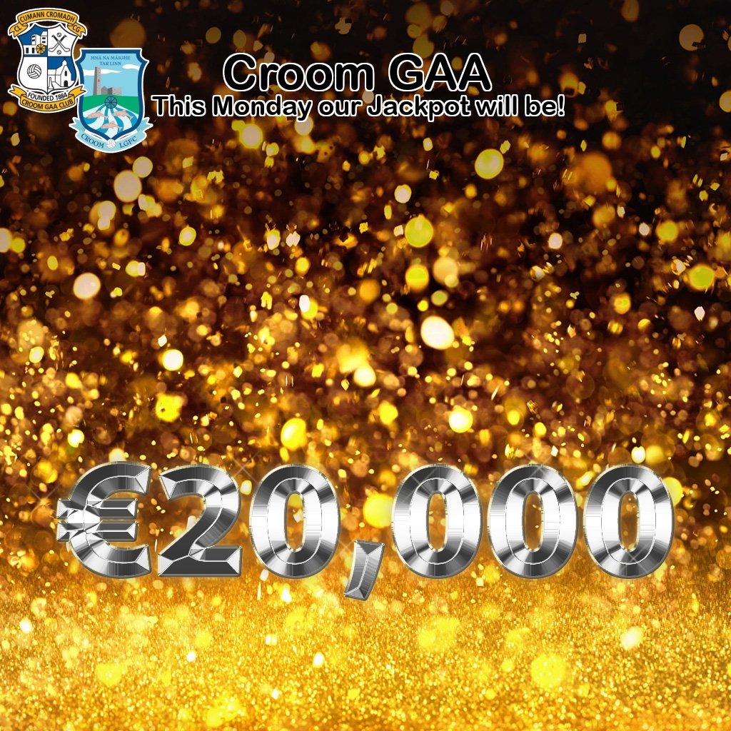 CroomGAA's tweet photo. Play Online: https://t.co/f7QubgTo79
Monday, 23rd March the Jackpot will be: € 20,000 https://t.co/3tp5z6cRao