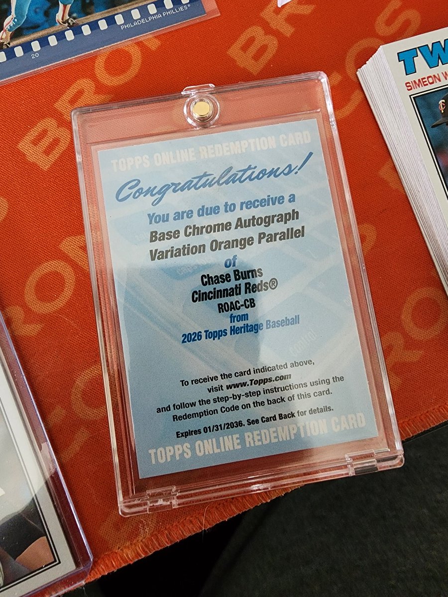 khai_there's tweet photo. Just started collecting baseball last month. Got a heritage Mega last week that was a lot of fun. Grabbed 3 more Megas, a blaster and a hanger...these were the results. My first notable auto and redemption ever. #TheHobby @CardPurchaser https://t.co/nFLQwCDNBi
