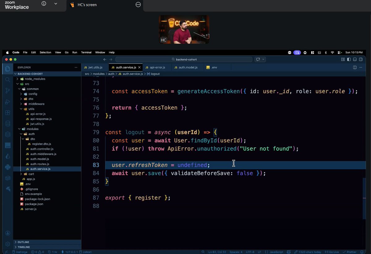 koushikke's tweet image. Brainstorming class on auth service! Code with Diagram.
Today's topic:
=&amp;gt; Register / Login
=&amp;gt; Authentication
=&amp;gt; Authorization
=&amp;gt; JWT and more

Thank you sir, @Hiteshdotcom @piyushgarg_dev @nirudhuuu @yntpdotme @devwithjay @BlazeisCoding and @ChaiCodeHQ team

#auth #authentication