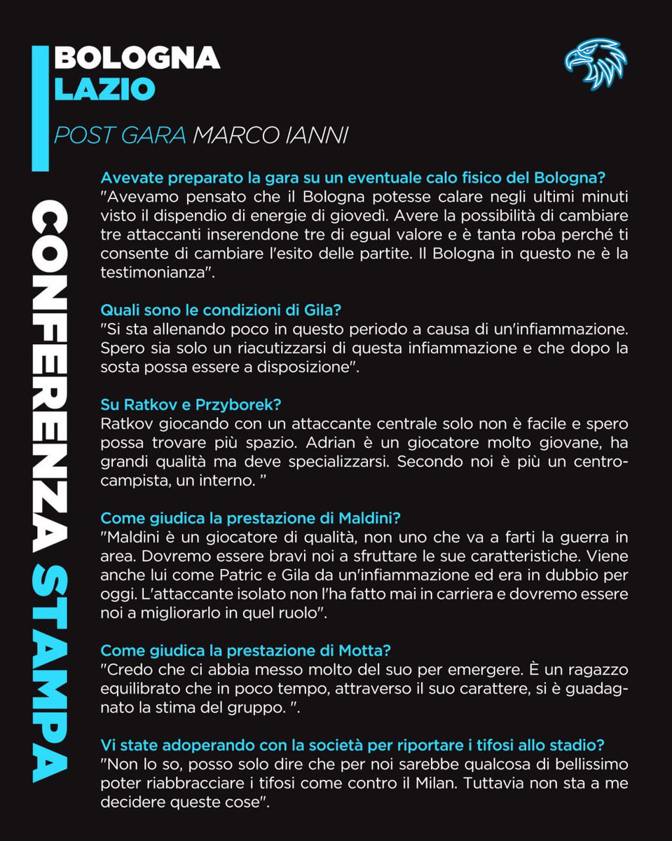 SpaceLazio's tweet photo. Marco #Ianni in conferenza stampa nel post partita di Bologna-#Lazio: https://t.co/FwvDqHQS5p