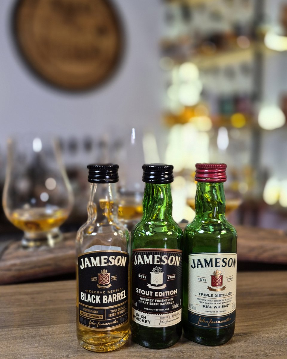 Jameson Original vs Stout vs Black Barrel.

Same 40%, not the same pour:
Original = classic
Stout = creamy coffee &amp; chocolate
Black Barrel = spice &amp; oak punch

Great way to learn Irish whiskey.

youtu.be/3Lh88lubViI

#Whiskey #IrishWhiskey #whiskyneighbour #Jameson