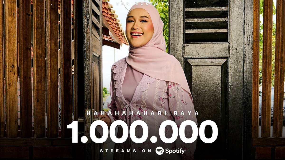erniezstats's tweet photo. "HAHAHAHAHari Raya" by @ErnieZakri has surpassed 1 MILLION streams on Spotify.

It becomes Ernie's 16th track to reach this milestone! https://t.co/VRwuAxzBR0