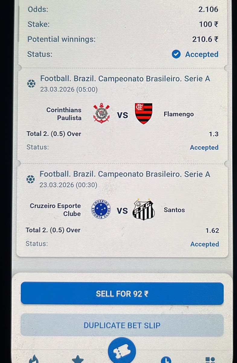 Brazil - Serie A
Accumulator