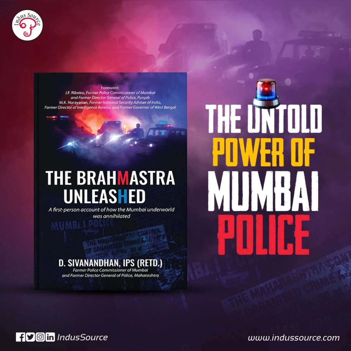 👮‍♂️ Former Mumbai Police Commissioner D. Sivanandhan takes you inside the real story of how the gangs were dismantled in his explosive book:

📖 The Brahmastra Unleashed

🔥 Buy your copy now from
indussource.com/products/the-b…

#TheBrahmastraUnleashed #DSivanandhan #MumbaiUnderworld