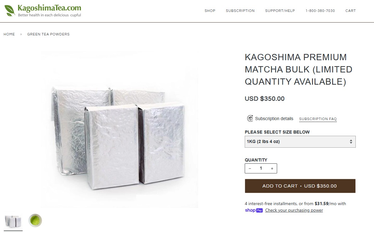 KagoshimaTea's tweet photo. Kagoshima Premium Matcha Bulk is now available.
https://t.co/zvvUm1fwv1

Originally reserved for wholesale customers, we’re excited to finally make this available to everyone.

Sourced from the Kirishima Mountains https://t.co/RDIVllXhPs