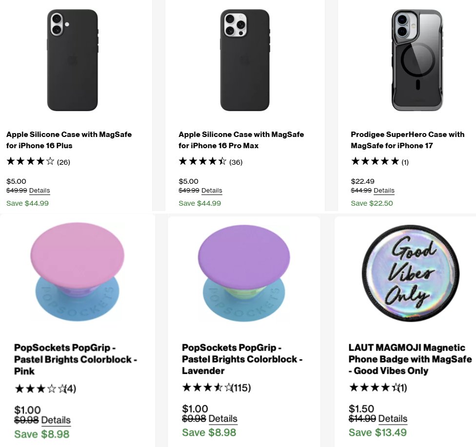 Pricerrors's tweet photo. 90% OFF ACCESSORIES DEAL @ VERIZON

Verizon running major clearance on accessories, including Apple cases 👀

Other major brands also like OtterBox, Kate Spade, ZAGG & UAG.

Prices start as low as $1 + free store pickup.

https://t.co/fwOsTOGfj0 #ad