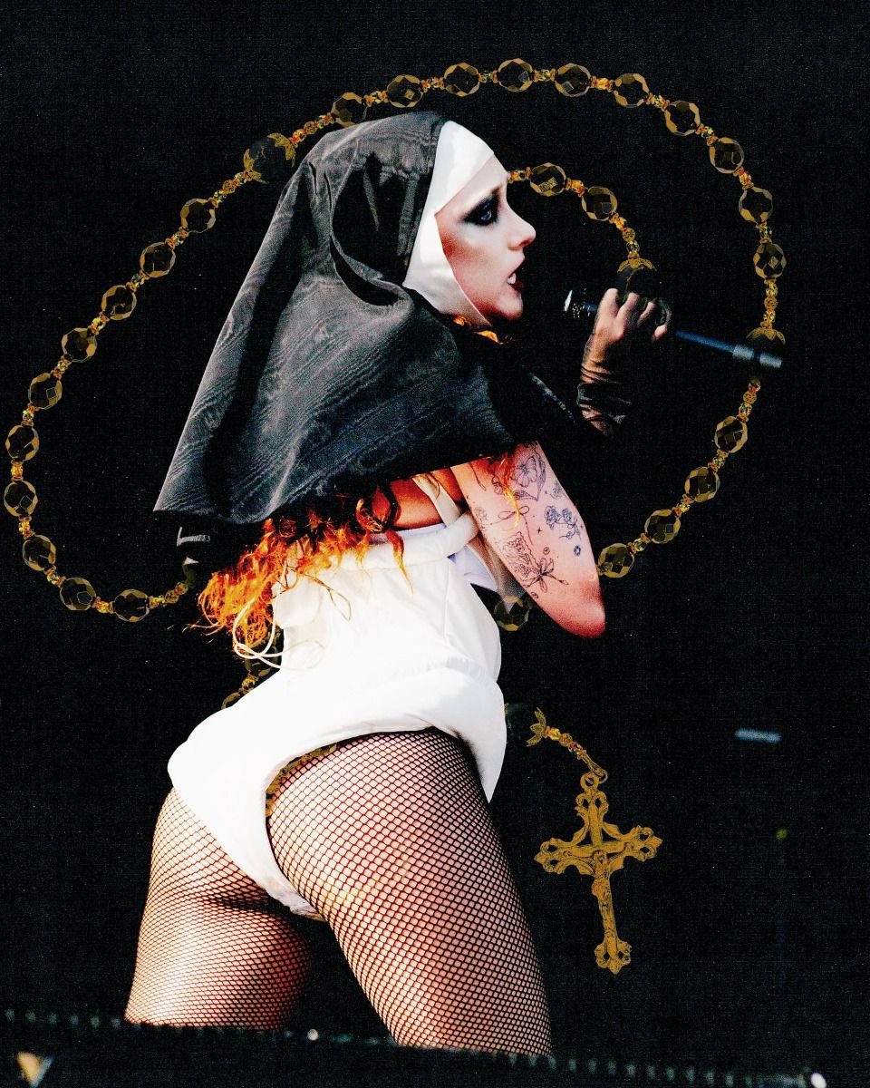 fashionistaera's tweet photo. @DuchessofGeeks Yep…putting up with her ridiculous onstage costumes of wearing nun outfits with her assets hanging out was one thing but this is just unacceptable https://t.co/mBxxQsUZmn
