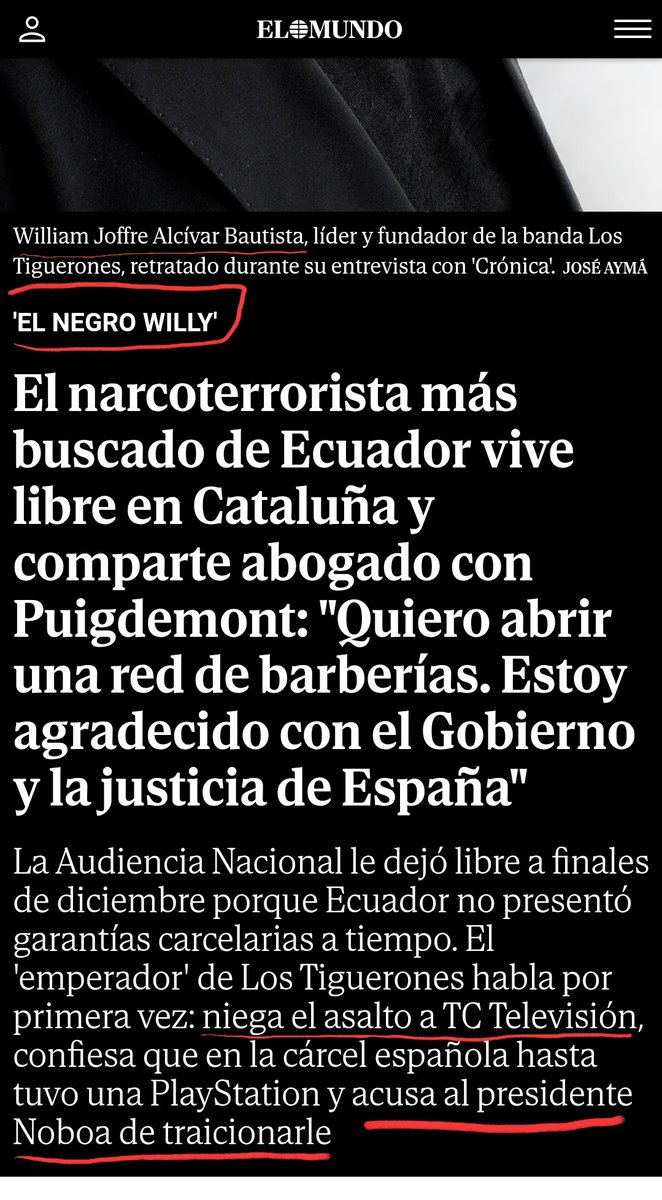 Primero alias Pipo acusa del crimen de FV a <a href="/DanielNoboaOk/">Daniel Noboa Azin</a>.
Ahora alias Negro Willy dice que han sido parte de la campaña de <a href="/Adnecuadorok/">AdnEcuadorOk</a>.
Ante estos escándalos mundiales publicados por <a href="/EFEnoticias/">EFE Noticias</a> y <a href="/elmundoes/">EL MUNDO</a>, la Justicia nos tiene entretenidos con los groseros abusos con